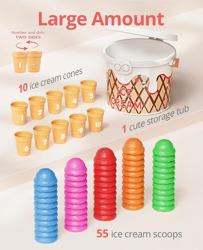 Ice Cream Counting  & Color Sorting Set