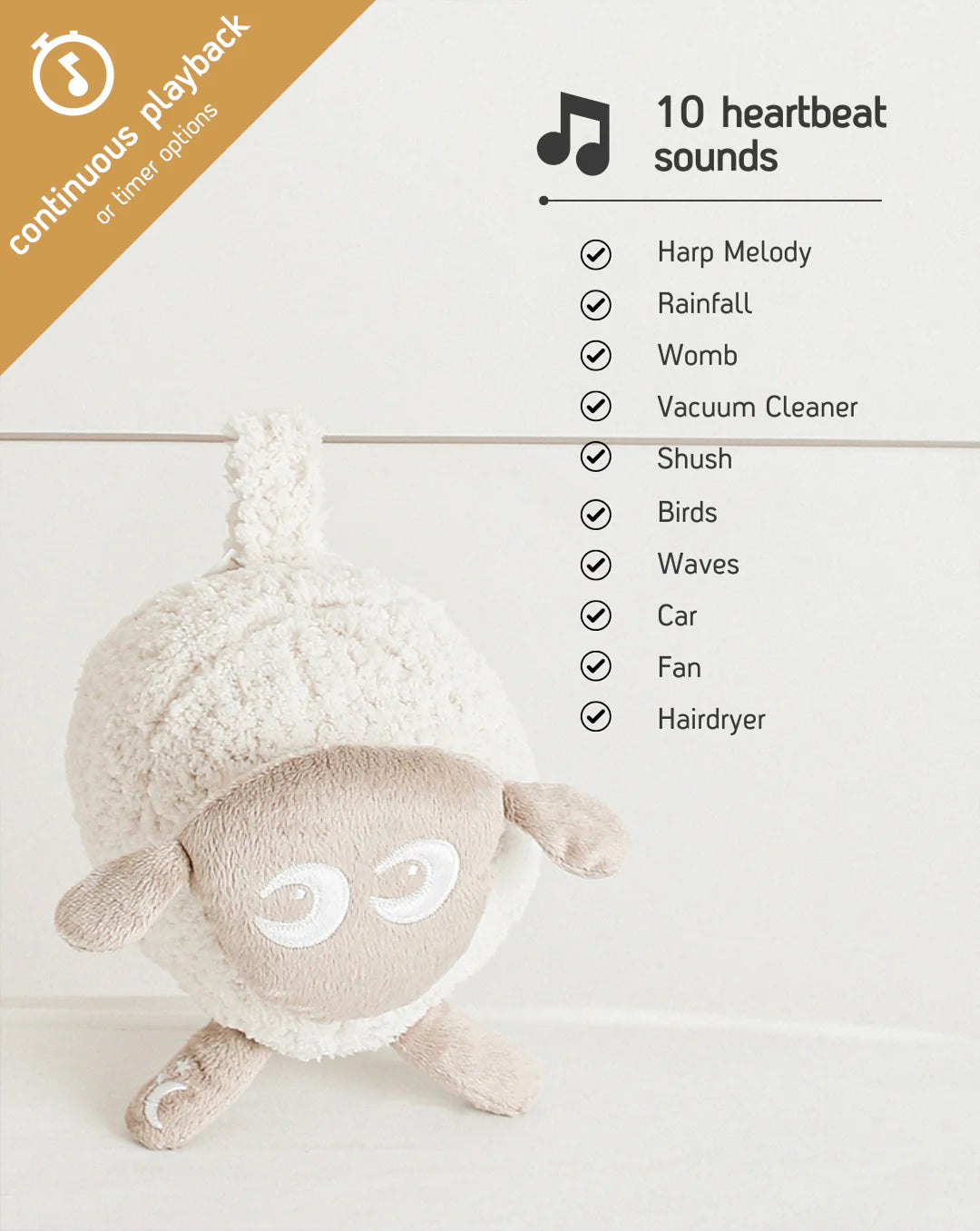 Ewan Deluxe baby sleep aid - plush sheep with soothing sounds and gentle night light for newborn sleep comfort mauritius