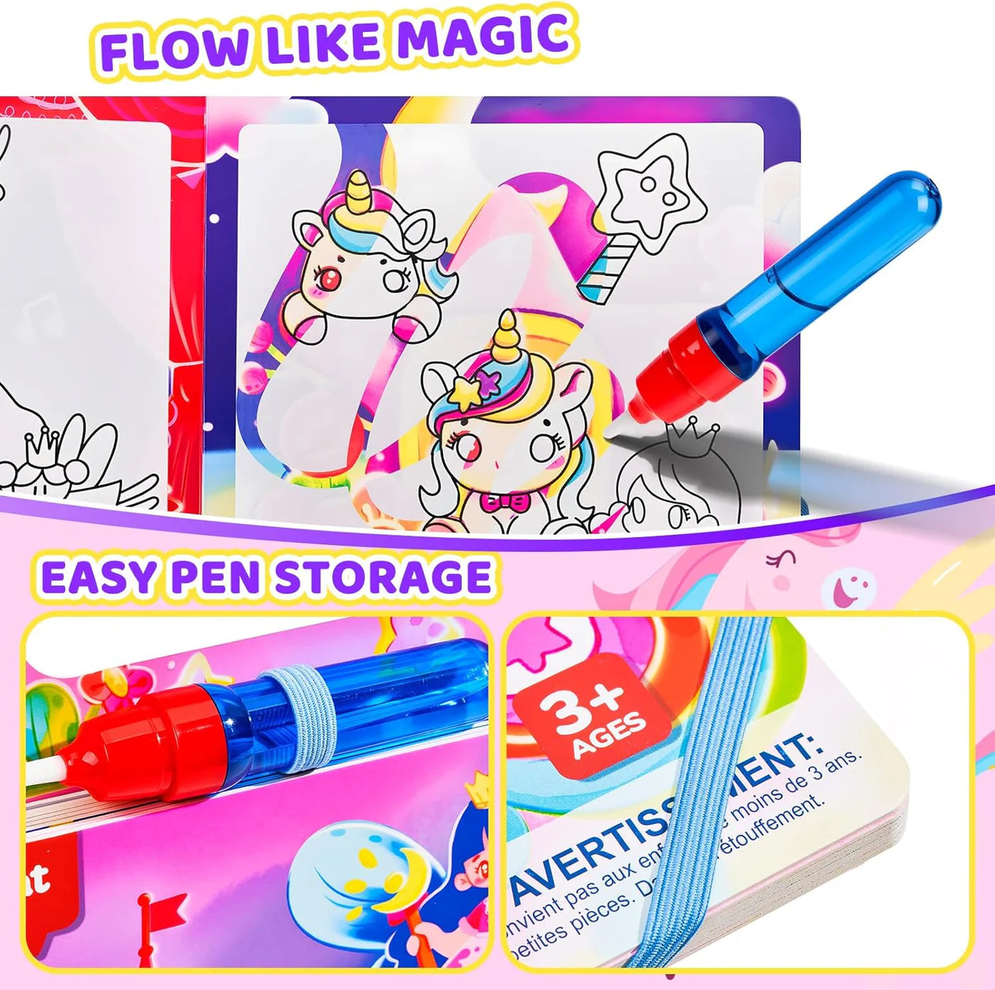 Unicorn water colouring book