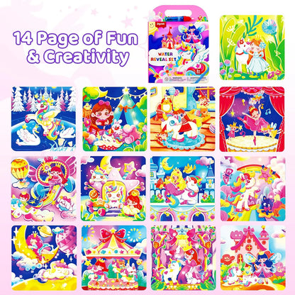 Unicorn water colouring book